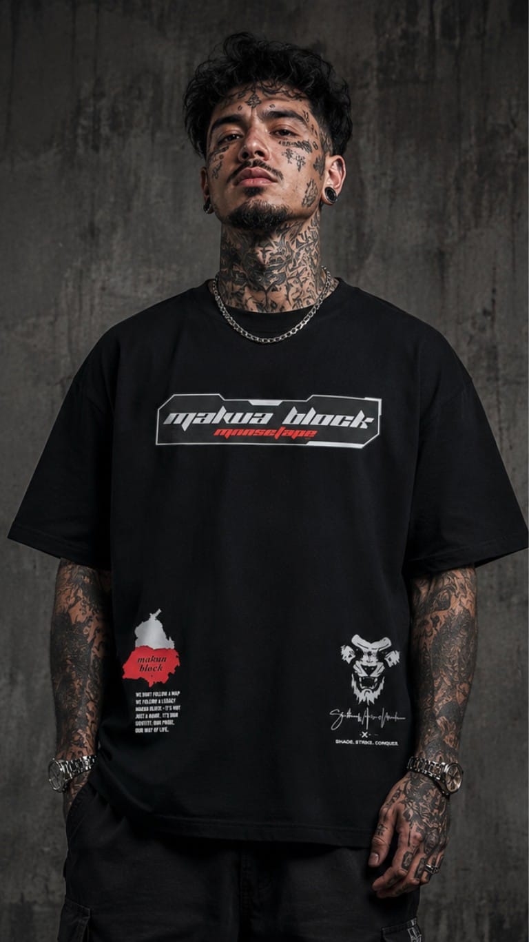malwa block front 1 MALWA BLOCK — MOOSE TAPE Oversized T-Shirt - Image 2