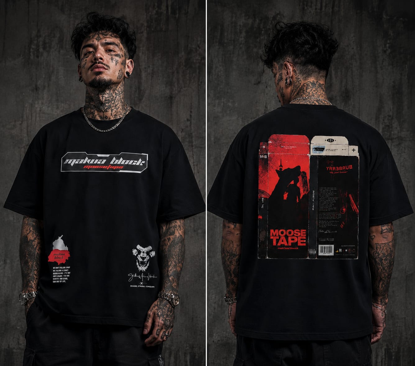 MALWA BLOCK — MOOSE TAPE Oversized T-Shirt